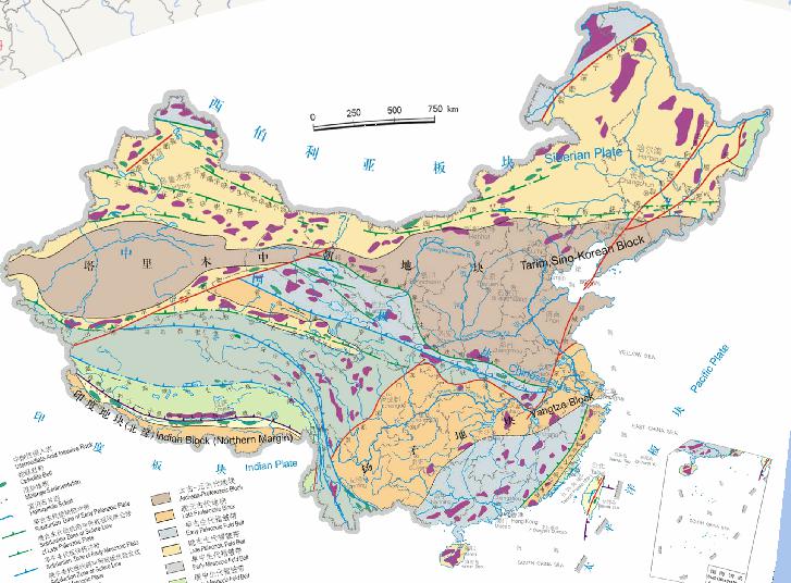 Online map of plate tectonics in China