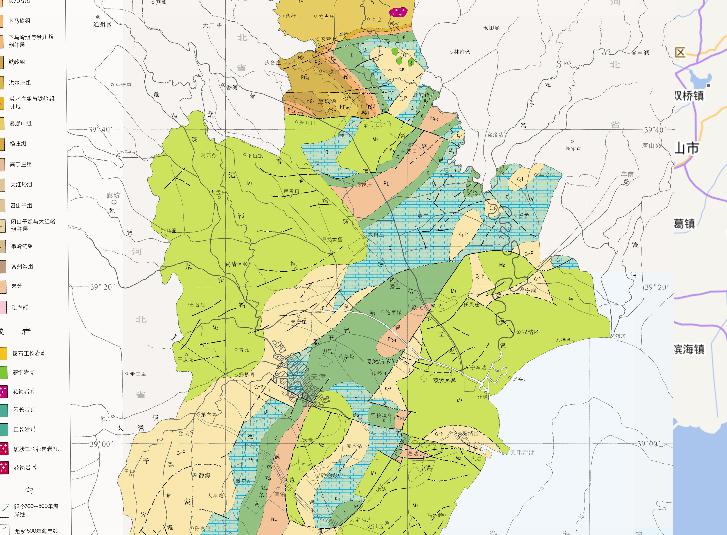 Geological online map of bedrock in Tianjin