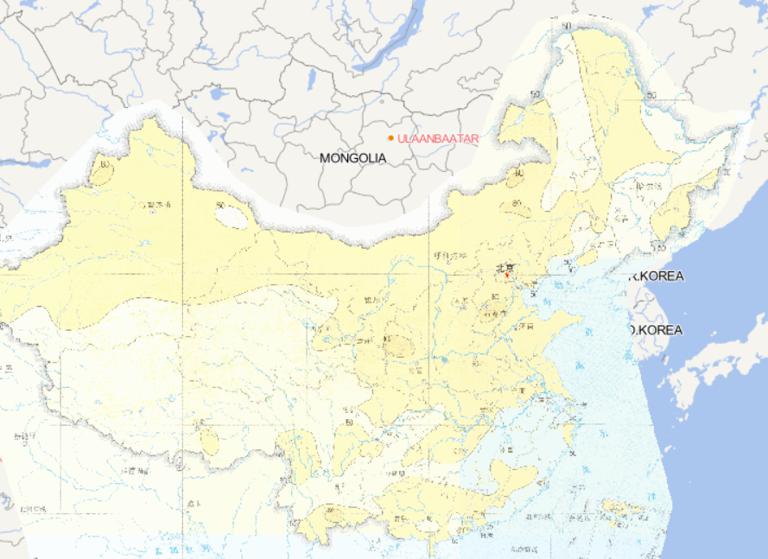 Online map of extreme threshold distribution of continuous dry days in China