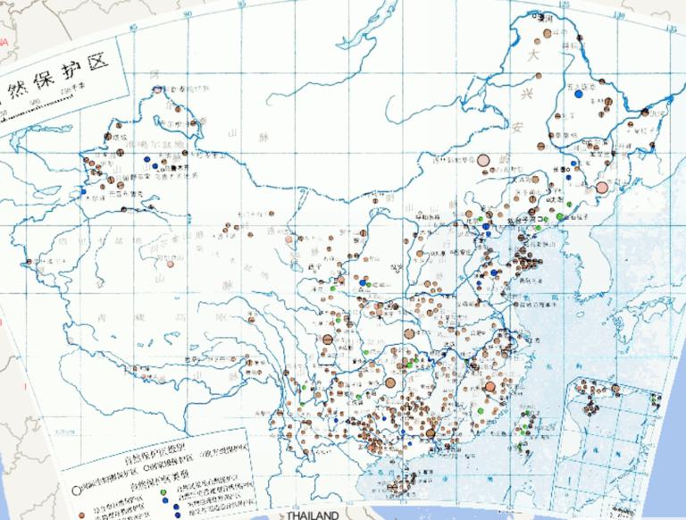 Map of Nature Reserve in China