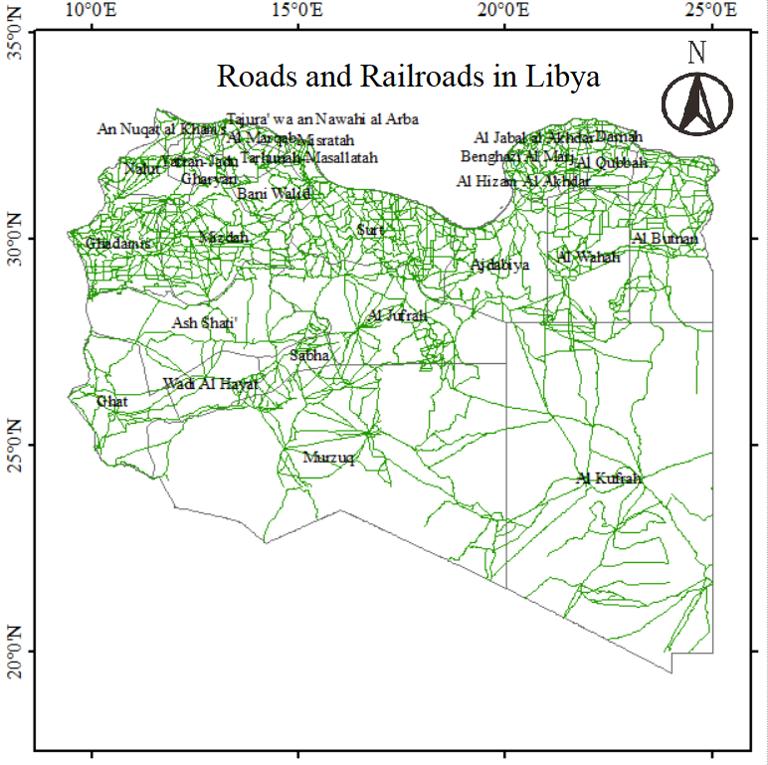 Roads and Railroads in Libya