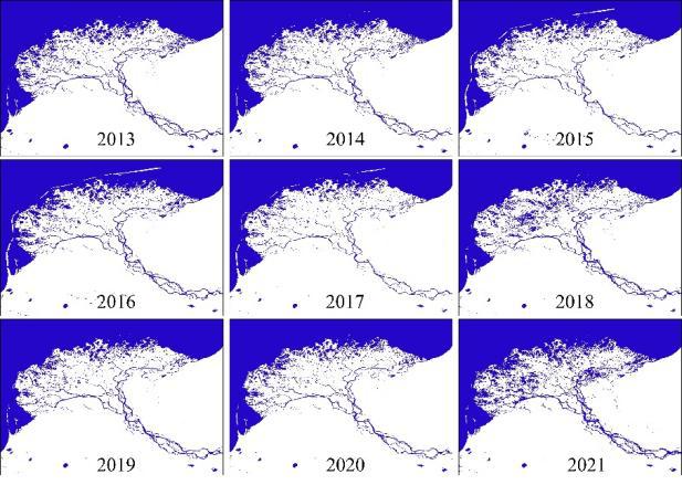 Data set of surface water body distribution within 30 meters of Baikal Lake basin from 2013 to 2021