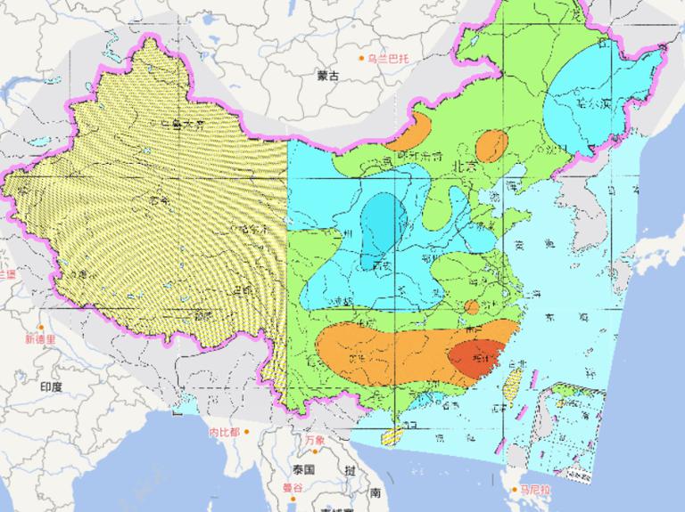 Online map of China's nearly 500 years drought and flood disaster, drought in the south of Yangtze River and the type of waterlogging in the north of the Yangtze River