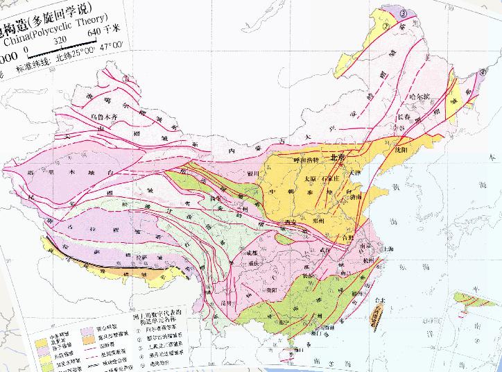 Chinese geotectonics (polycyclic theory) online map