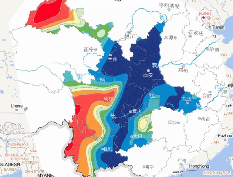 Online map of disaster percentage of precipitation anomalies of flood in West China from September 9 to 18, 2014