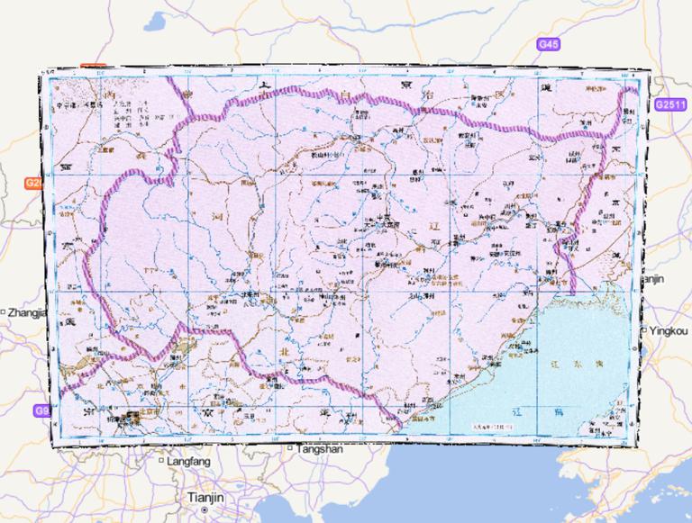 The Historical Map of Zhongjing Road Liao and Northern Dynasty  in China