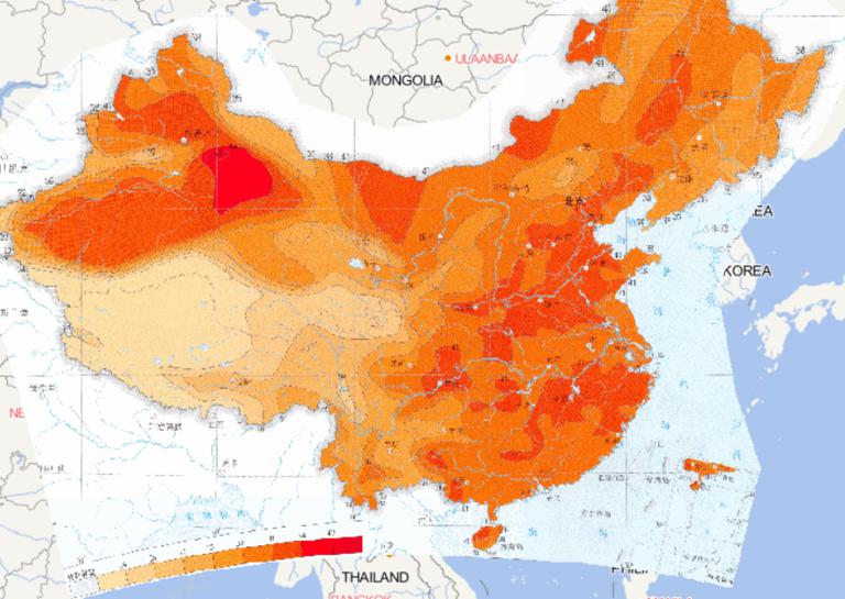 Online distribution map of daily maximum temperature in China