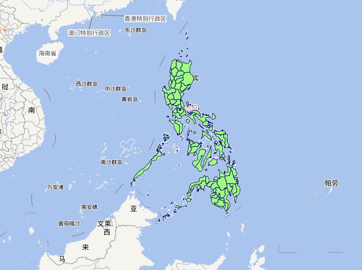Online map of Philippine level I administrative boundary