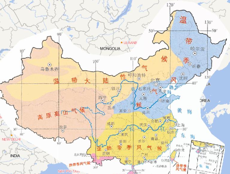 Online map of climate types in China