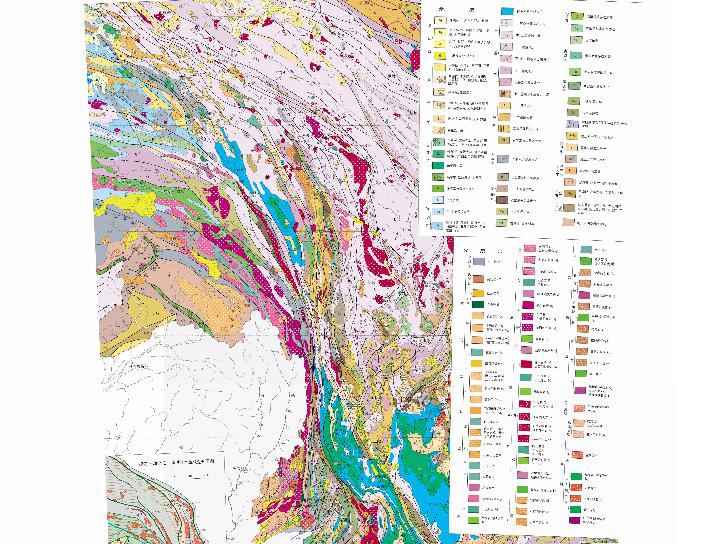 Geological Online Map of the Nujiang - Lancang - Jinshajiang Area in China