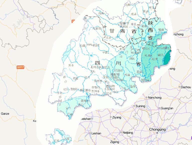 Online map of autumn precipitation distribution in Wenchuan disaster area in China