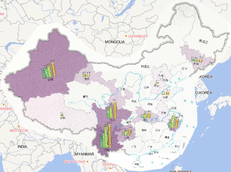 Online map of house damage and economic loss caused by earthquake disasters in China in 2014