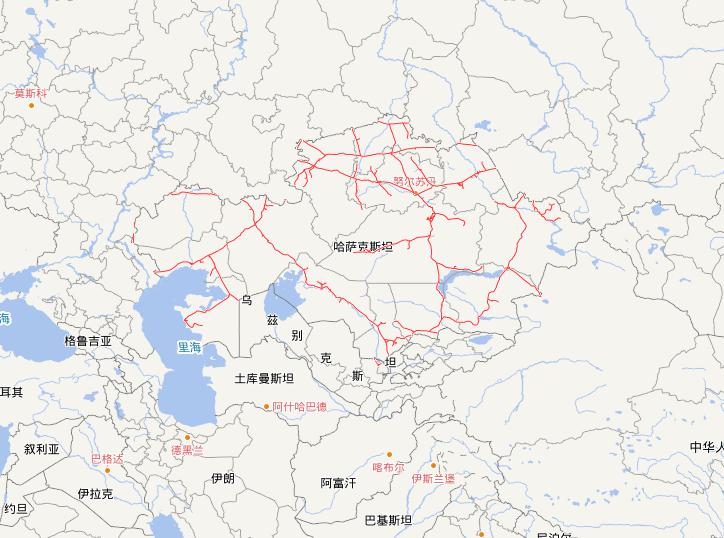 Online map of Kazakhstan Railway