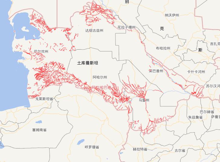 Turkmenistan waters route online map