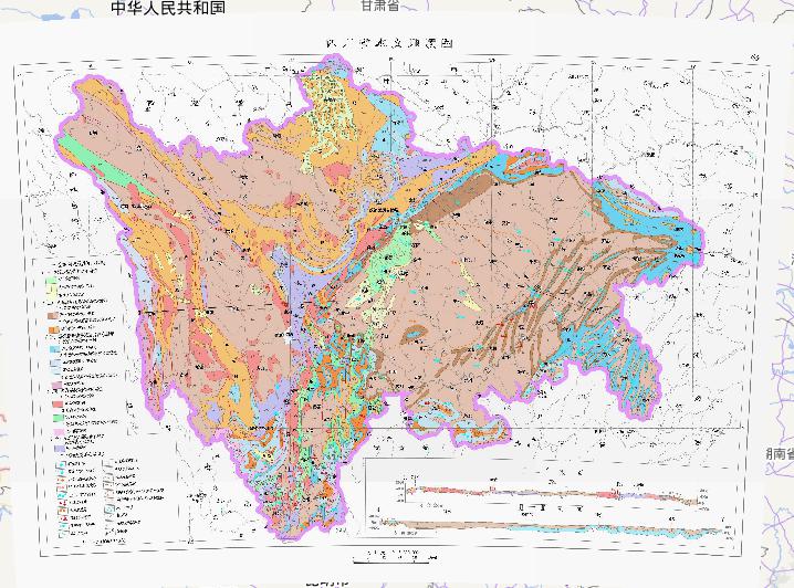 Hydrogeological map of Sichuan Province, China