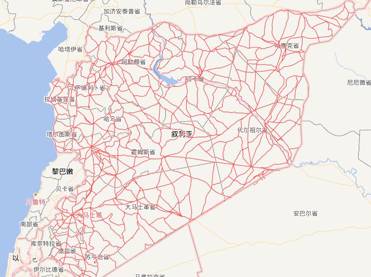 Online Map of Syrian Highway