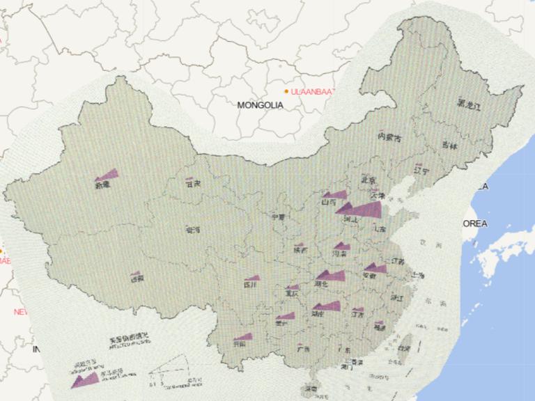 Online map of flood and geohazard affected housing by province in China in 2016