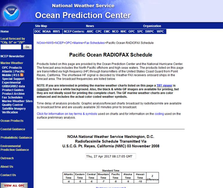 National Weather Service Marine Forecast Center