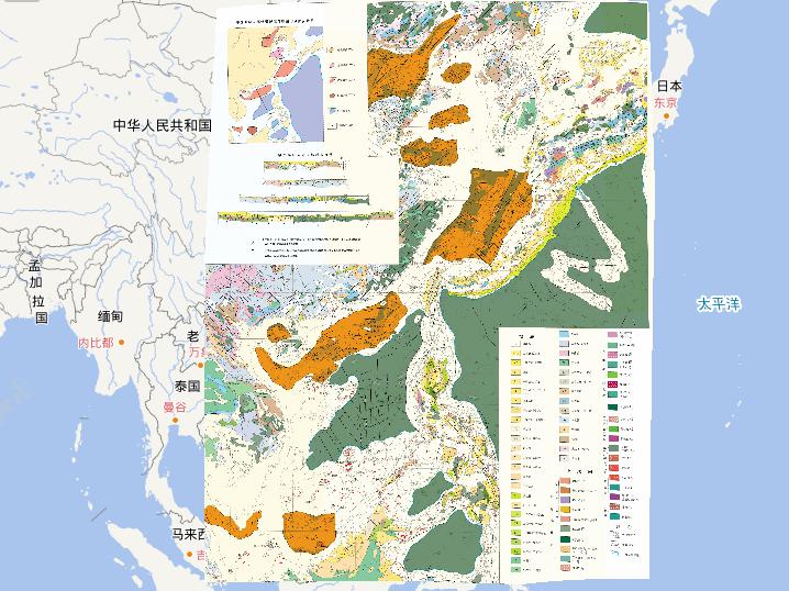 Geological online map of China Sea area and adjacent area