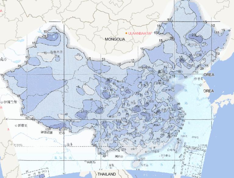 Online map of early occurrence frequency of early frost in China from 1981 to 2010