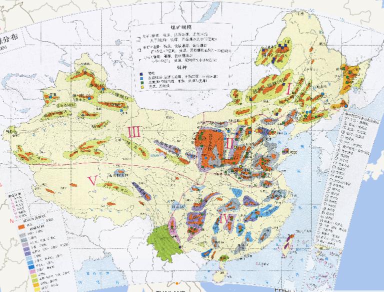 Online distribution of coal resources in China