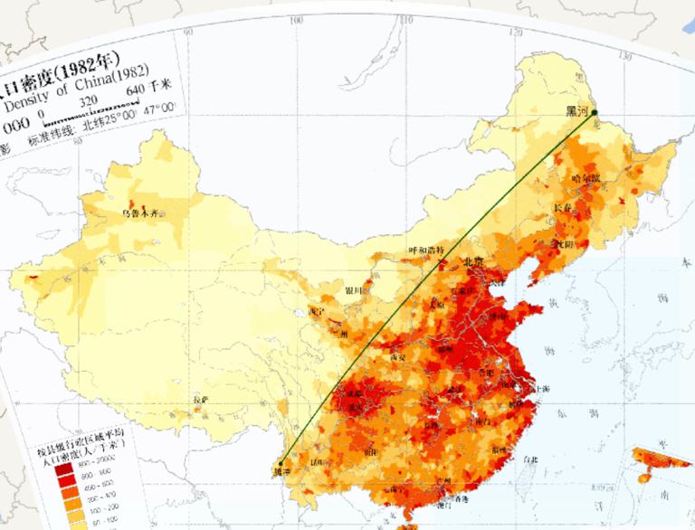 Population Density of China in 1982