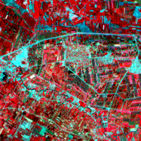 False color SPOT image of the Ghard plains, Morocco, May 10 1986.