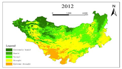 Mongolian Plateau Drought Distribution Dataset from 1981 to 2012