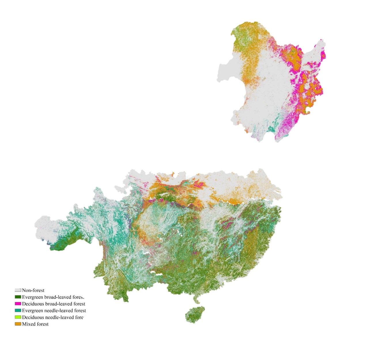 Forest type cover data with 10m spatial resolution of China(2018)