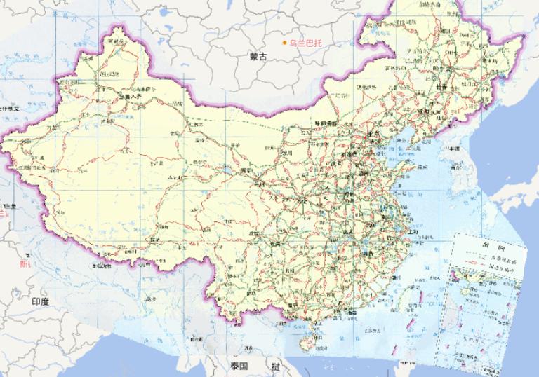 Online map of China highways