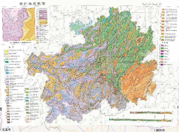 Geological Online Map of Guizhou Province, China
