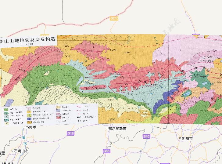 Online map of the yinshan mountain landform types and structure of China