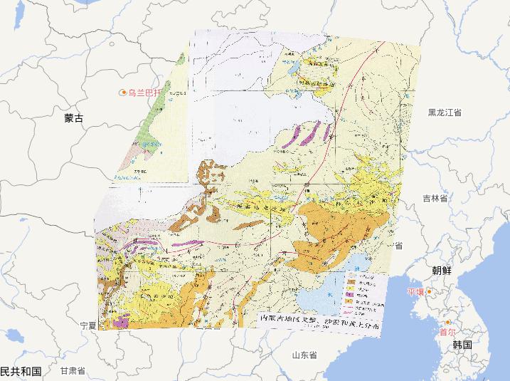 Distribution online maps of Gobi Desert and Loess in Inner Mongolia, China