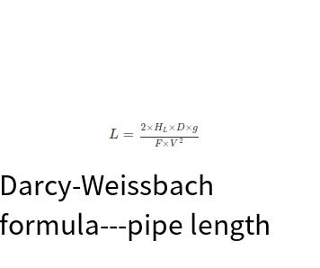 Darcy-Weissbach formula---pipe length online calculator