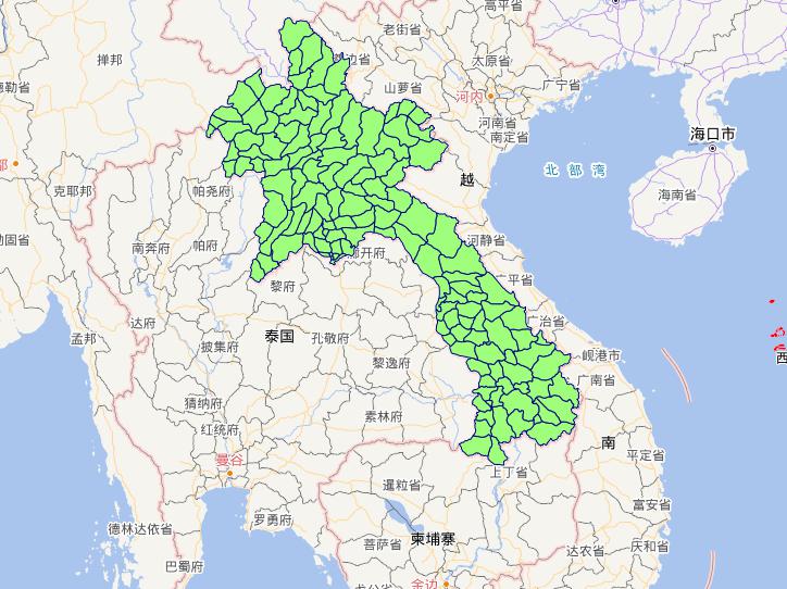 Online Map of Lao People 's Democratic Republic Level 2 Administrative Limits