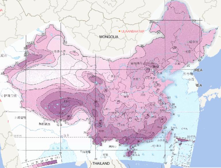 Online map of average summer thunderstorm days in China from 1981 to 2010