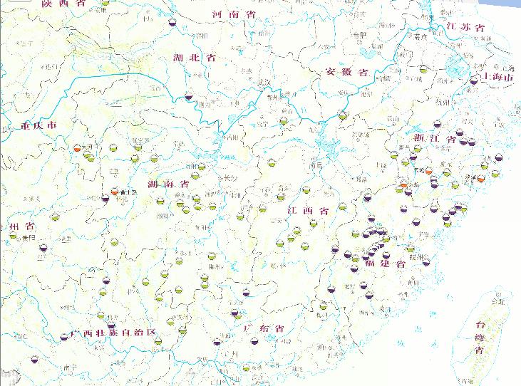 Online map of water regimen and reservior condition from May 5th, 2010 to May 22th during the flood disaster period in South China