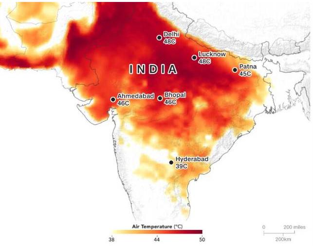 Hundreds of people killed in India, heat wave will swallow Indian temperature up to 48 degrees