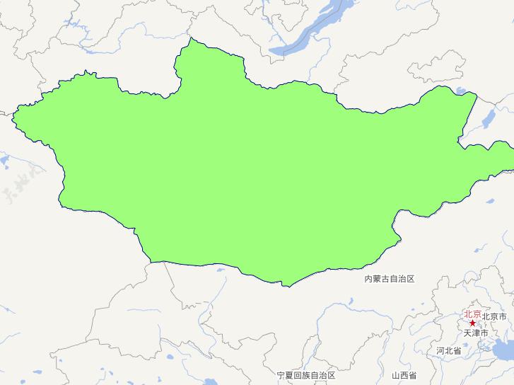 Online Map of Inner Mongolia Level 0 Administrative Limits