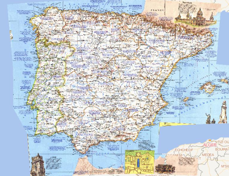 Spanish and Portuguese traveler 1984 online map
