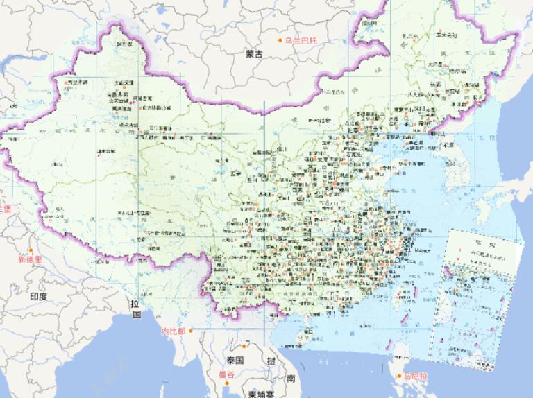 Online map of national scenic spots in China