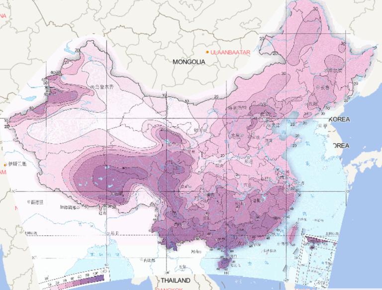 Online map of average annual thunderstorm days in China from 1981 to 2010