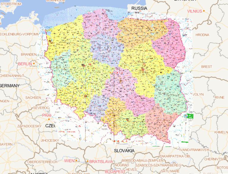 Online map of Poland