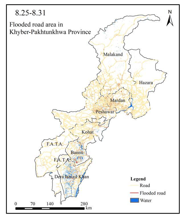 Dataset of Flooded roads in Khyber Pashtun Province, Pakistan (2022/8)