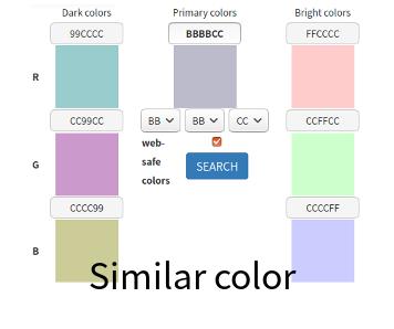 Similar color color online calculator
