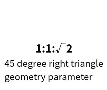 45 degree right triangle geometry parameter online calculator