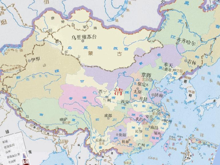 Online historical map of the Qing Dynasty in China in 1820