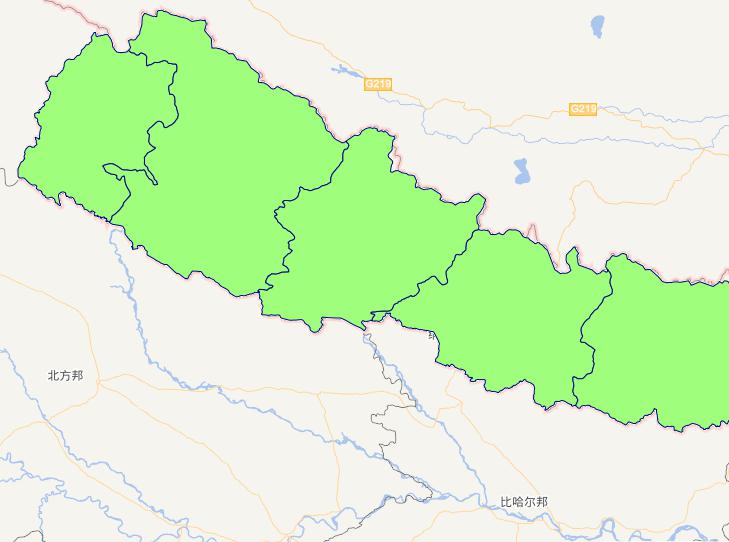 Online map of level 1 administrative boundaries of Nepal