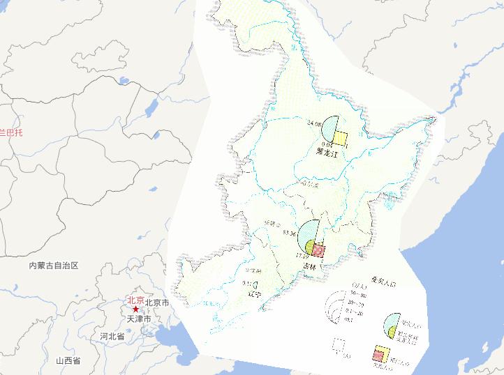 Flood-hit population online map from July 14th to 20th, 2010 during the mid July's flood disaster period in Northeast China