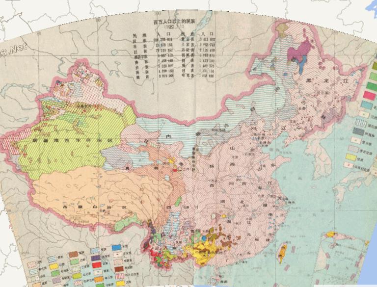 Online map of the distribution of all kinds of ethnic groups in China